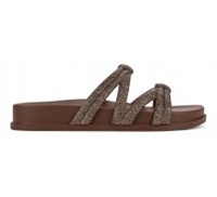 Sandalo con fasce in micro glitter