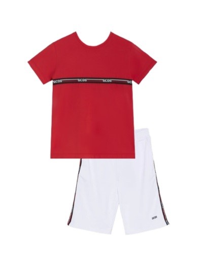 Completo t-shirt mezza manica e bermuda con banda logata