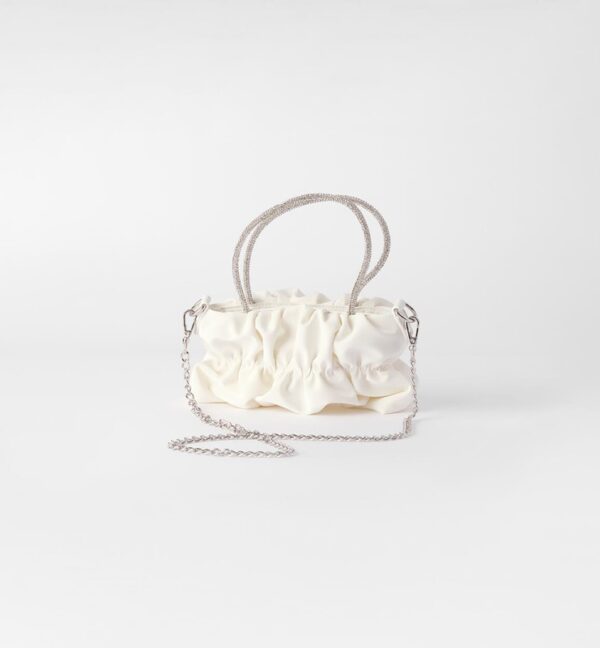 Borsa con manici in strass e tracolla