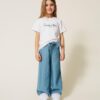 Pantalone wide leg effetto denim