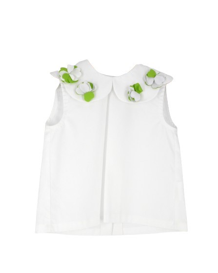 Completo canotta collo ampio con fiori e gonna