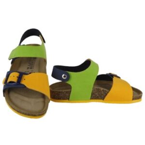 Sandalo in eco pelle con velcro e fibbia