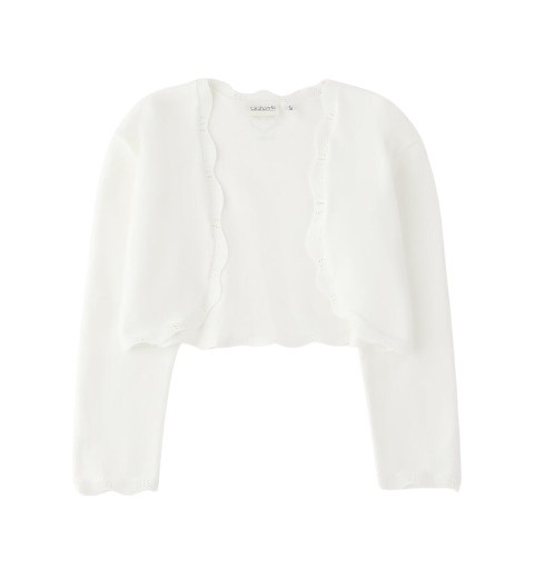 Cardigan in maglia con lavorazione effetto pizzo