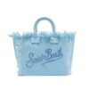 Borsa vanity mini in canvas rosa con logo in strass
