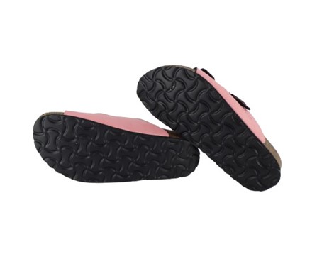Ciabatta in eco pelle con doppie fibbie