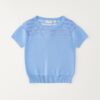 T-shirt mezza manica in maglia con trasparenze