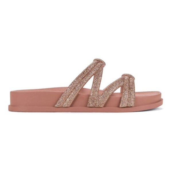 Sandalo con fasce in micro glitter