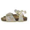 Sandalo in eco pelle con stelline e doppie fibbie