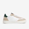 Sneaker in pelle e camoscio con lacci e zip
