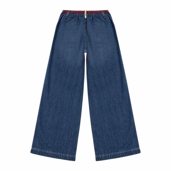 Pantalone in denim con cinto elastico