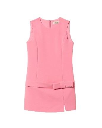 Vestito smanicato con fiocco