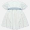 Vestito mezza manica ricamato con fiocco sul retro