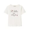 T-shirt mezza manica con ricamo catenella