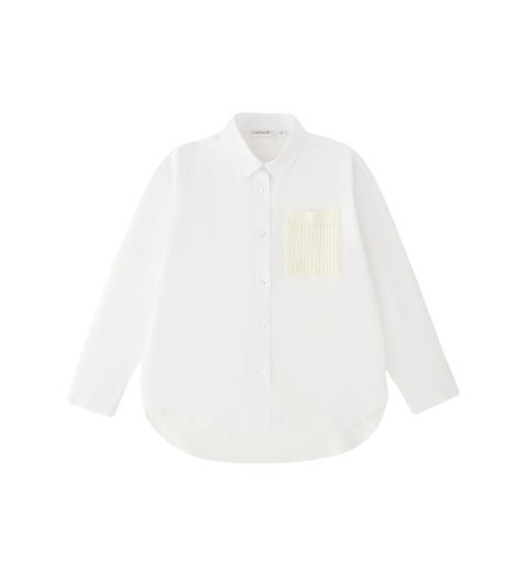 Camicia manica lunga con taschino in maglia