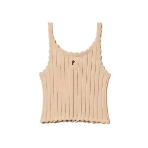 Top cropped in maglia a costine