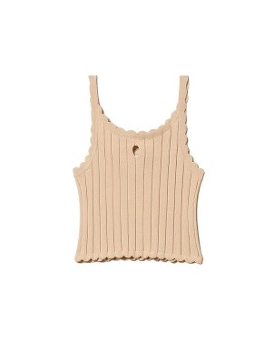 Top cropped in maglia a costine
