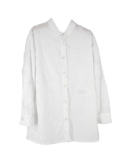 Completo camicia con fiori e gonna/short con fiocco