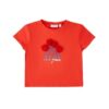 T-shirt mezza manica con applicazione fiori