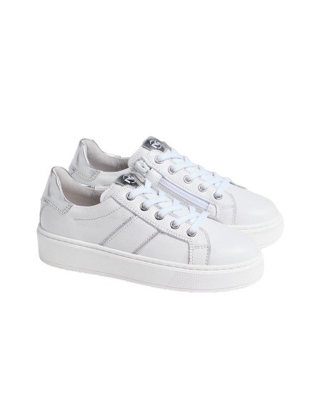 C01B41325623429132BA8C638C56EDBA_ Sneaker in pelle e tessuto tecnico con lacci e zip