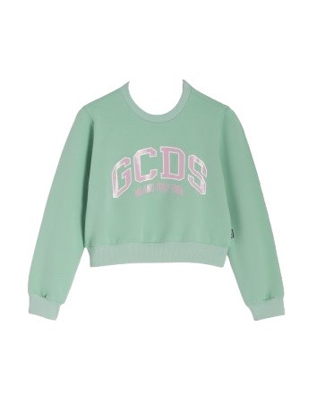 Felpa a girocollo crop con logo