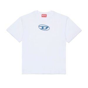 T-shirt mezza manica con logo denim