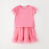 Completo t-shirt e gonna con inserti in tulle