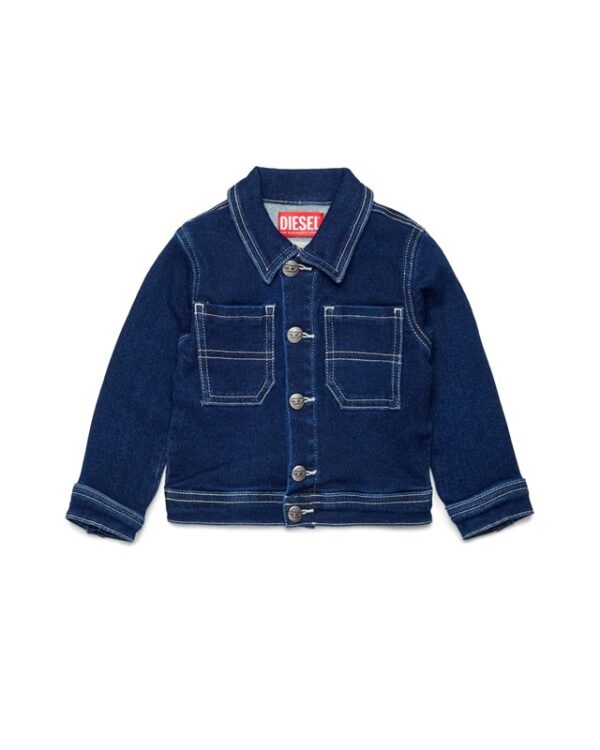 C301406616B1209A21F9761773BB9F0E_ Giubbino in denim con stampa logo sul retro