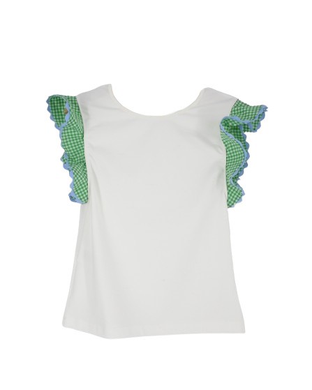 Completo t-shirt maniche alette vichy e short