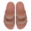 Sandalo con fasce in micro glitter