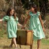 Vestito vichy con ricamo punto smock