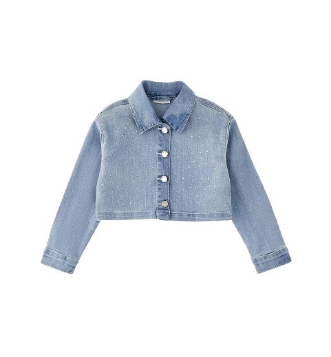 Giubbino in denim con strass