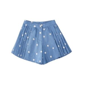 Short con margherite plissettati