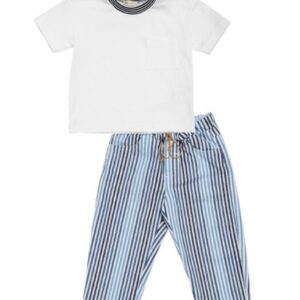 Completo t-shirt con pantalone a righe
