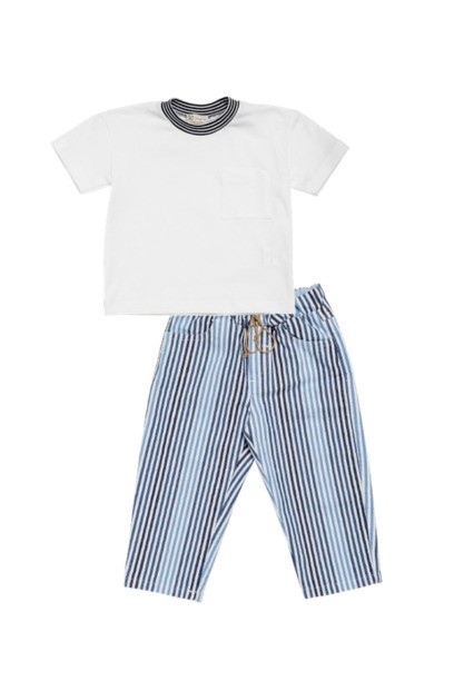 Completo t-shirt con pantalone a righe