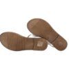 Sandalo in pelle con fiocco fibbia e velcro