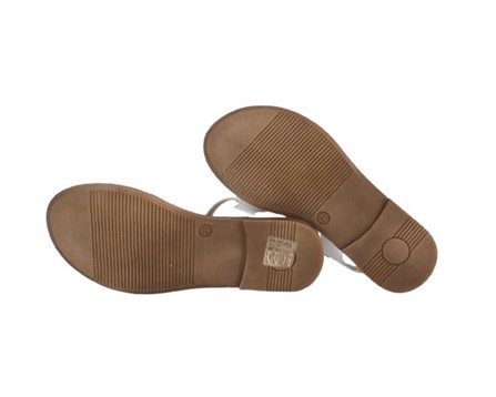 Sandalo in pelle con fiocco fibbia e velcro