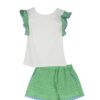 Completo t-shirt maniche alette vichy e short