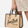 Borsa vivian media effetto rafia con logo ricaamato