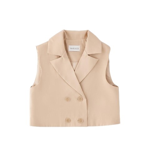 Gilet doppio petto crop