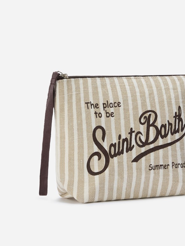 Pochette in lino a righe