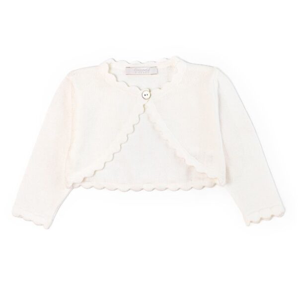 Cardigan corto in cotone smerlato
