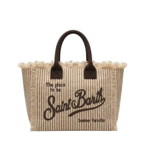 Borsa colette in canvas di cotone a righe