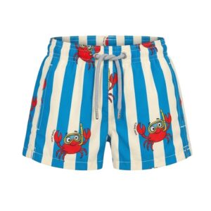 Costume boxer a righe con sub crab