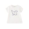 T-shirt mezza manica con farfalla in tulle e strass