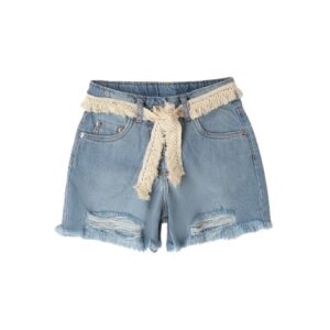 Short con rotture e cintura sfrangiata