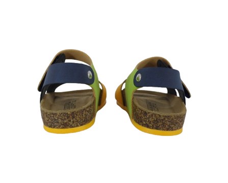 Sandalo in eco pelle con velcro e fibbia