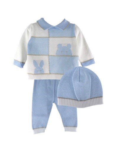E0ADDCE2DD830D0062884E54D0DBB0AC_ Completo con orsetto e coniglietto con cappellino
