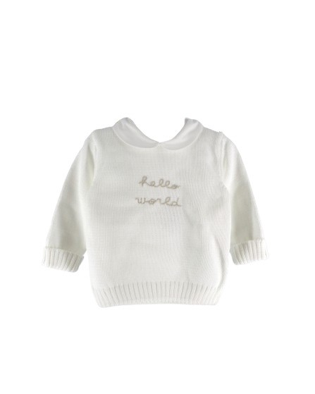 Completo due pezzi con ricamo hello world