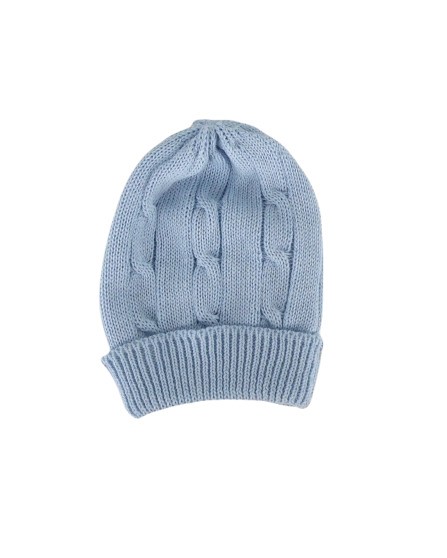 Cappellino con risvolto e trecce