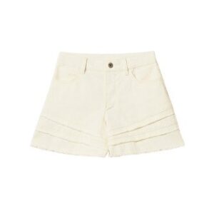 Shorts con micro balze sfrangiate al fondo